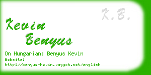 kevin benyus business card